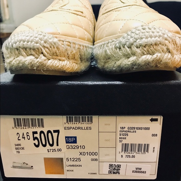 CHANEL Quilted Lambskin Espadrilles Beige - Picture 4 of 8